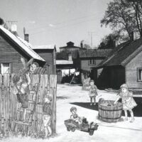 Toomet, Tiia. „Vingus näoga klouni pihtimus”, 2017, tušijoonistus, foto