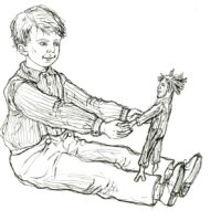 Vestly, Anne-Catherine. „Väikevend ja Pulkson”, 2014, tindipliiats