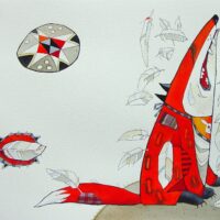 Jürisson, Helvi. „Mägra maja”, 2007, segatehnika