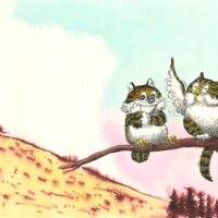 Edgar Valter „Kassike ja kakuke”, 1995, tušš, aniliin