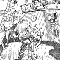 Heino Väli „Silver Ükssilm, Felslandi hirmus mereröövel”, 1971, tušš