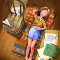 Andrus Kivirähk. „Kaelkirjak”, Tänapäev, 2007, harilik pliiats, arvutitöötlus