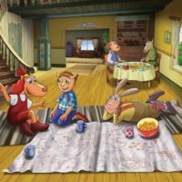 Andrus Kivirähk. „Lotte reis lõunamaale”, Eesti Joonisfilm, 2012, harilik pliiats, arvutitöötlus