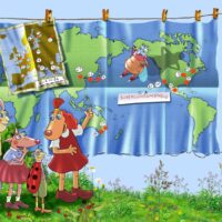 Janno Põldma. „Lotte olümpiaraamat”, 2008, harilik pliiats, arvutitöötlus