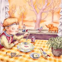 Hilli Rand. „Aitäh, kõht on täis!“ Rahva Raamat, 2018, akvarell ja guašš