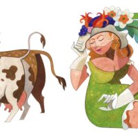 Märts. Veiko Märka. „Kuidas kuud endale mütsid said“, 2019, akvarell, värvipliiats