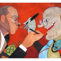 Priit Pärn. Jaak Urmet. „Hurdast Pärnani“, Post Factum, 2017, akvarell, värvipliiats