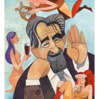 Hardi Tiidus. Jaak Urmet. „Hurdast Pärnani“, Post Factum, 2017, akvarell, värvipliiats