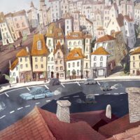 Illustration On the Trail, 2016, digital drawing, mixed media