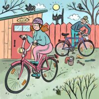 Indrek Koff. „Musta kassi naabrid“, 2020, digijoonistus