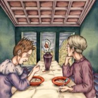 Aino Pervik. „Hädaoru kuningas“, Tänapäev, 2016, harilik pliiats ja akvarell