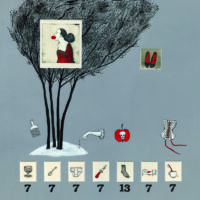 "Lumivalguke", 2016, ofort, tušš, guašš