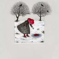 Tia Navi "Väike armastuse lugu", 2018, ofort, tušš, akvarell, guašš