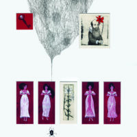 "Sinihabe", 2016, ofort, tušš, guašš