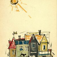 Ralf. Parve. „Tere, päike!“, 1961, akvarell (tiitellehe kavand)