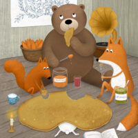 Tuulike Kivestu. „Kuidas metsas pühi peeti“. Koolibri, 2026, digijoonistus